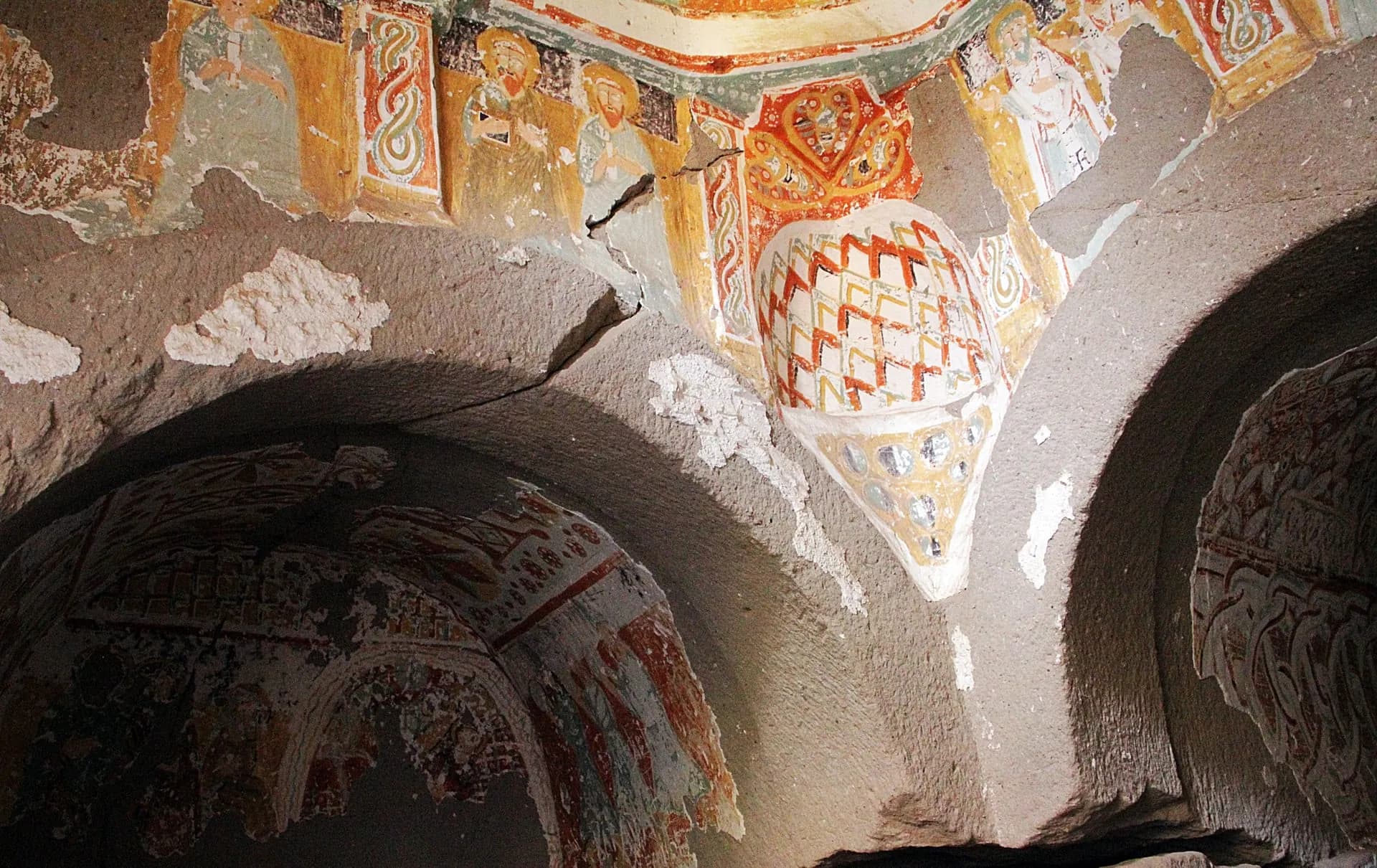 Byzantine-era fresco in the Ağaçaltı Church, Ihlara Valley