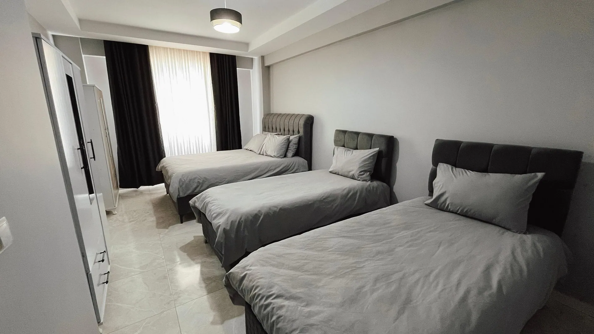 Tidy sleeping area in the business travel studio