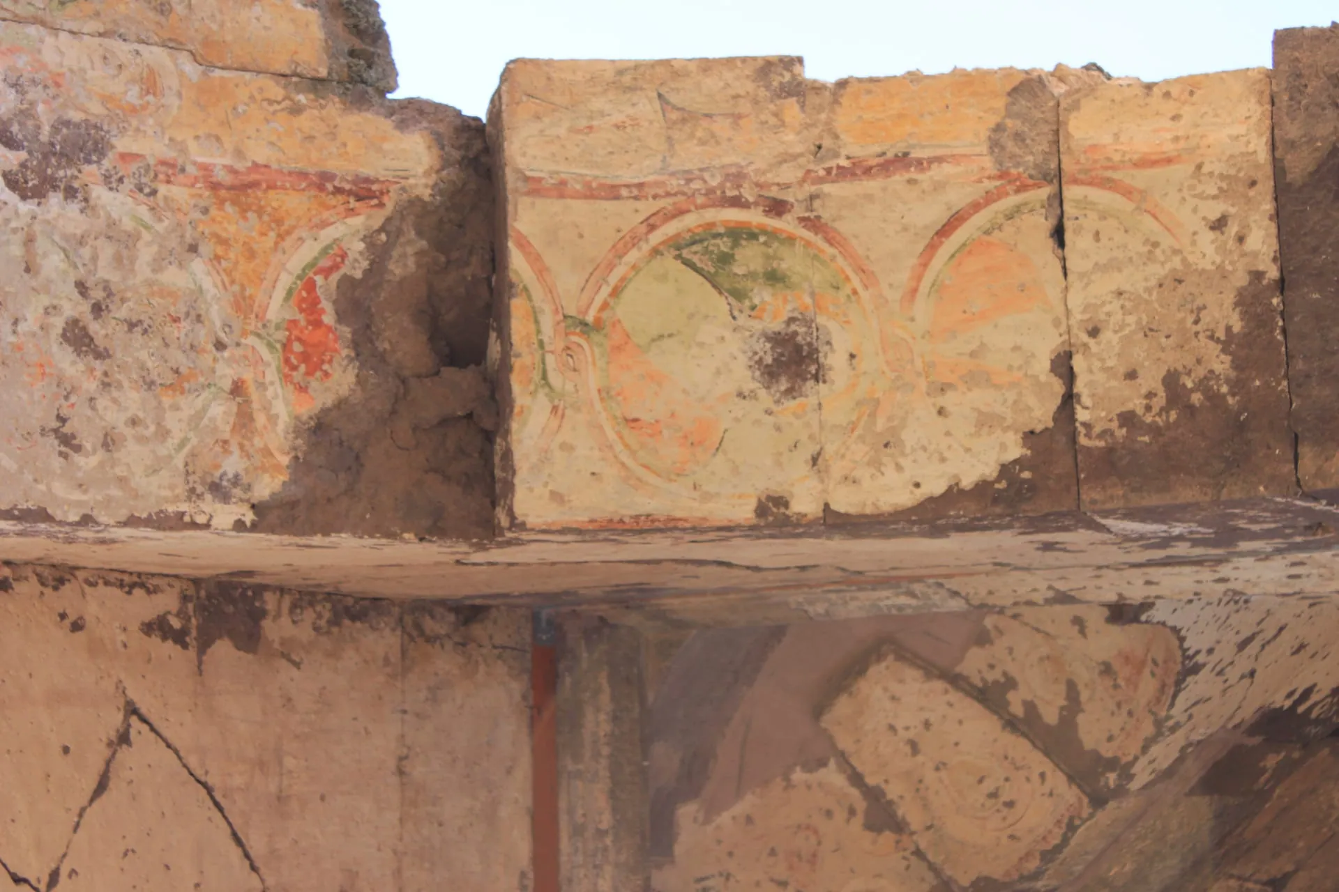 Remains of frescoes inside the Red Church