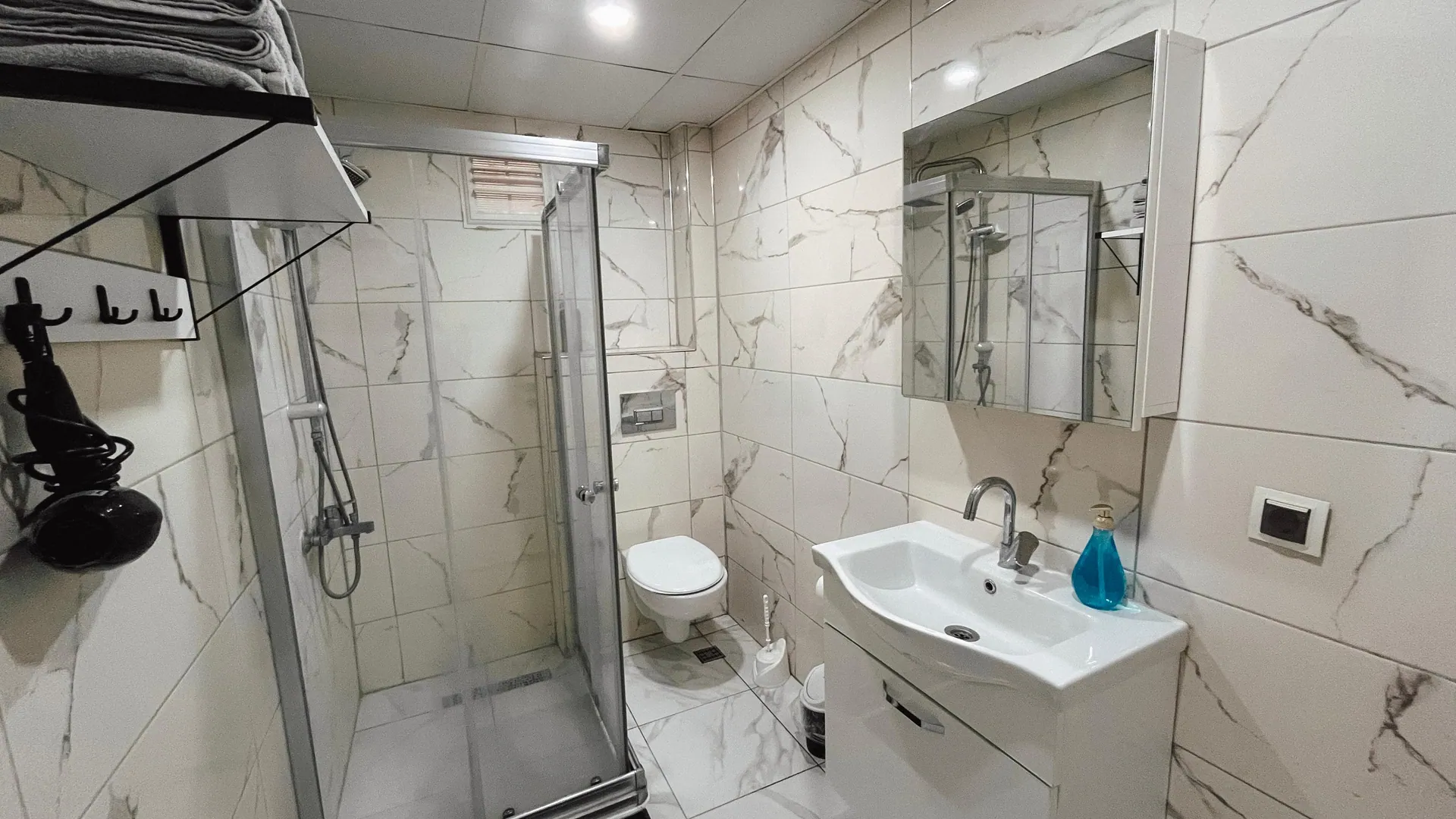 Modern bathroom of the standard apartment