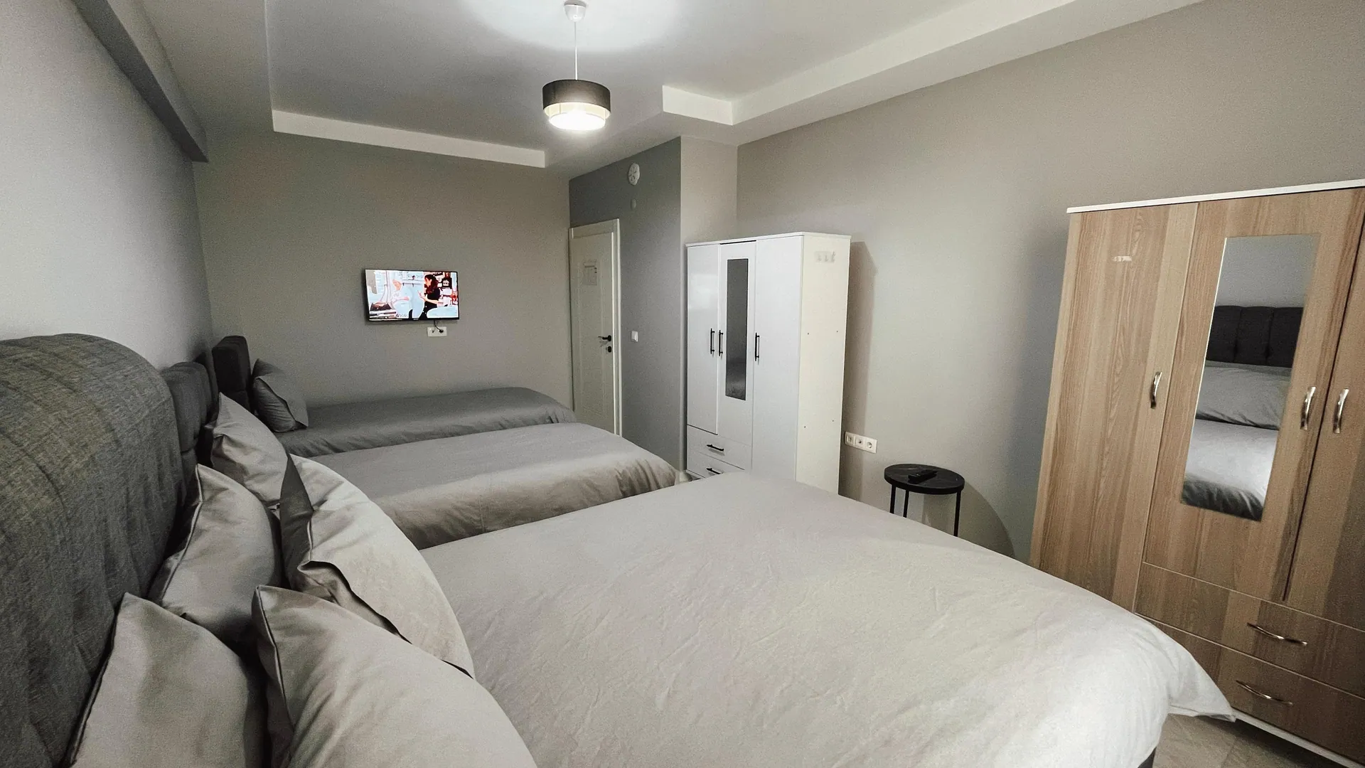 Bright bedroom in the family suite